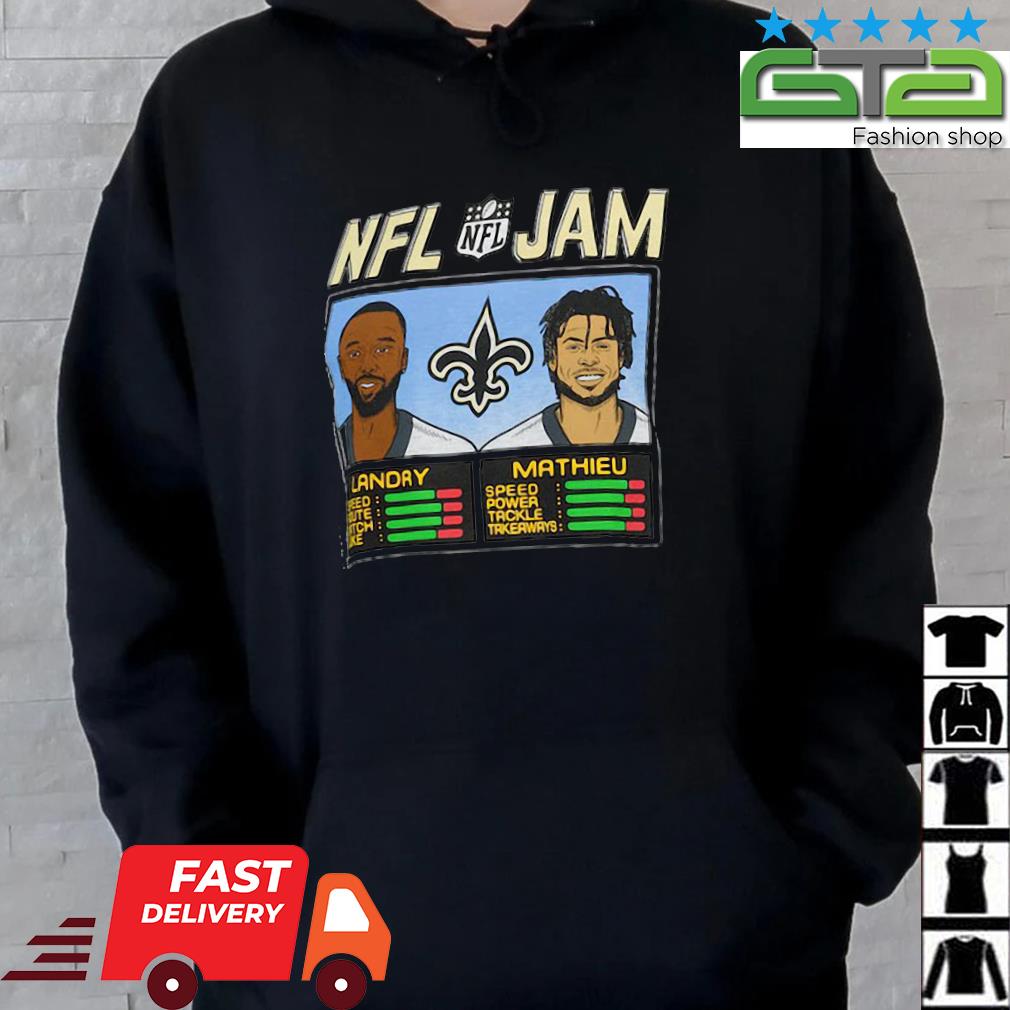 Men's Homage Jarvis Landry & Tyrann Mathieu Heather Gray New Orleans Saints NFL Jam Tri-Blend T-Shirt Size: Medium