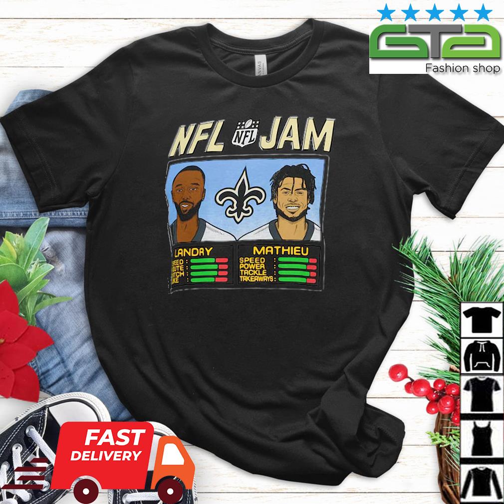 New Orleans Saints Jarvis Landry & Tyrann Mathieu Homage NFL Jam Tri-Blend Shirt