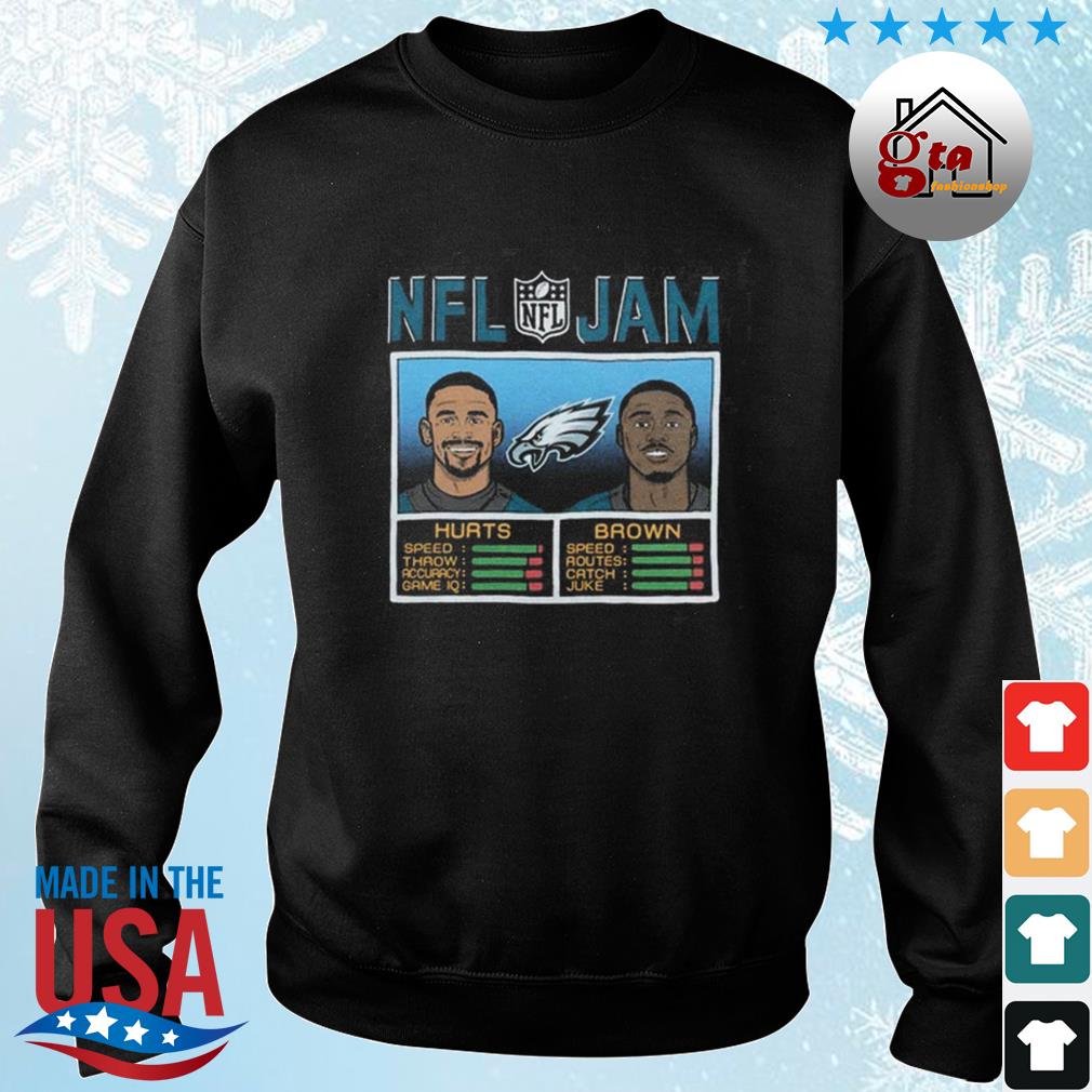 NFL Jam Philadelphia Eagles Hurts and Brown shirt, hoodie, sweater, long  sleeve and tank top