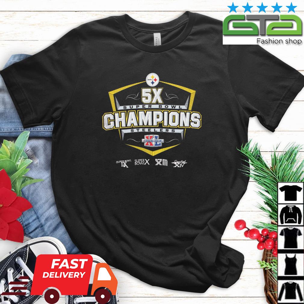NFL Pittsburgh Steelers 5x Super Bowl Champions Vintage Shirt