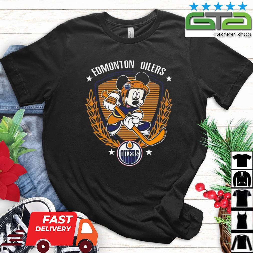 NHL Edmonton Oilers Hockey Mickey Mouse Disney Shirt