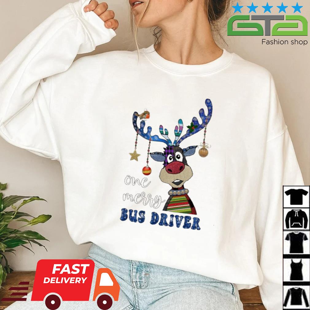 Reindeer Bauble One Merry Bus Driver Christmas Sweater