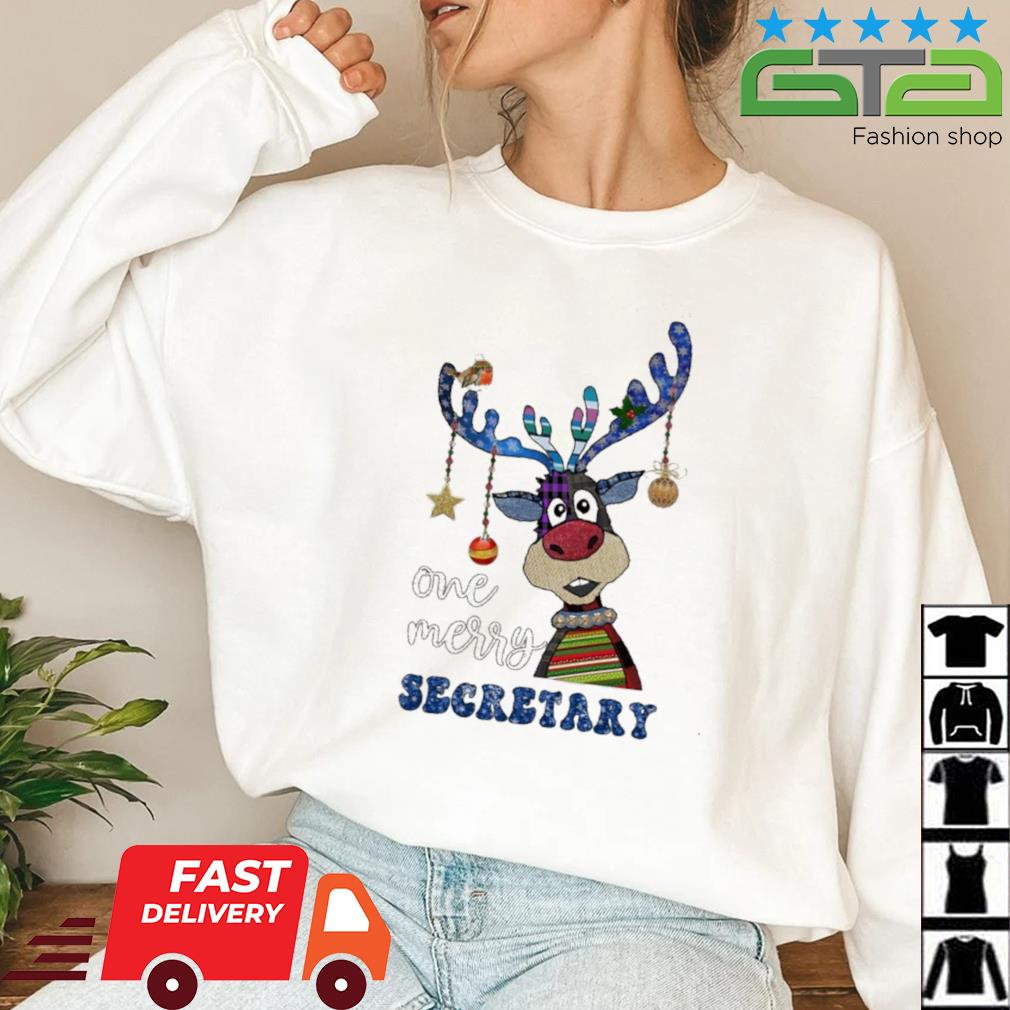 Reindeer Bauble One Merry Secretary Christmas Sweater