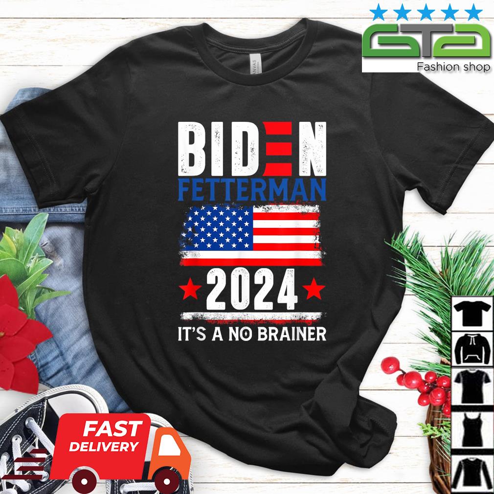 Retro Biden Fetterman 2024 It's A No Brainer Political T-Shirt