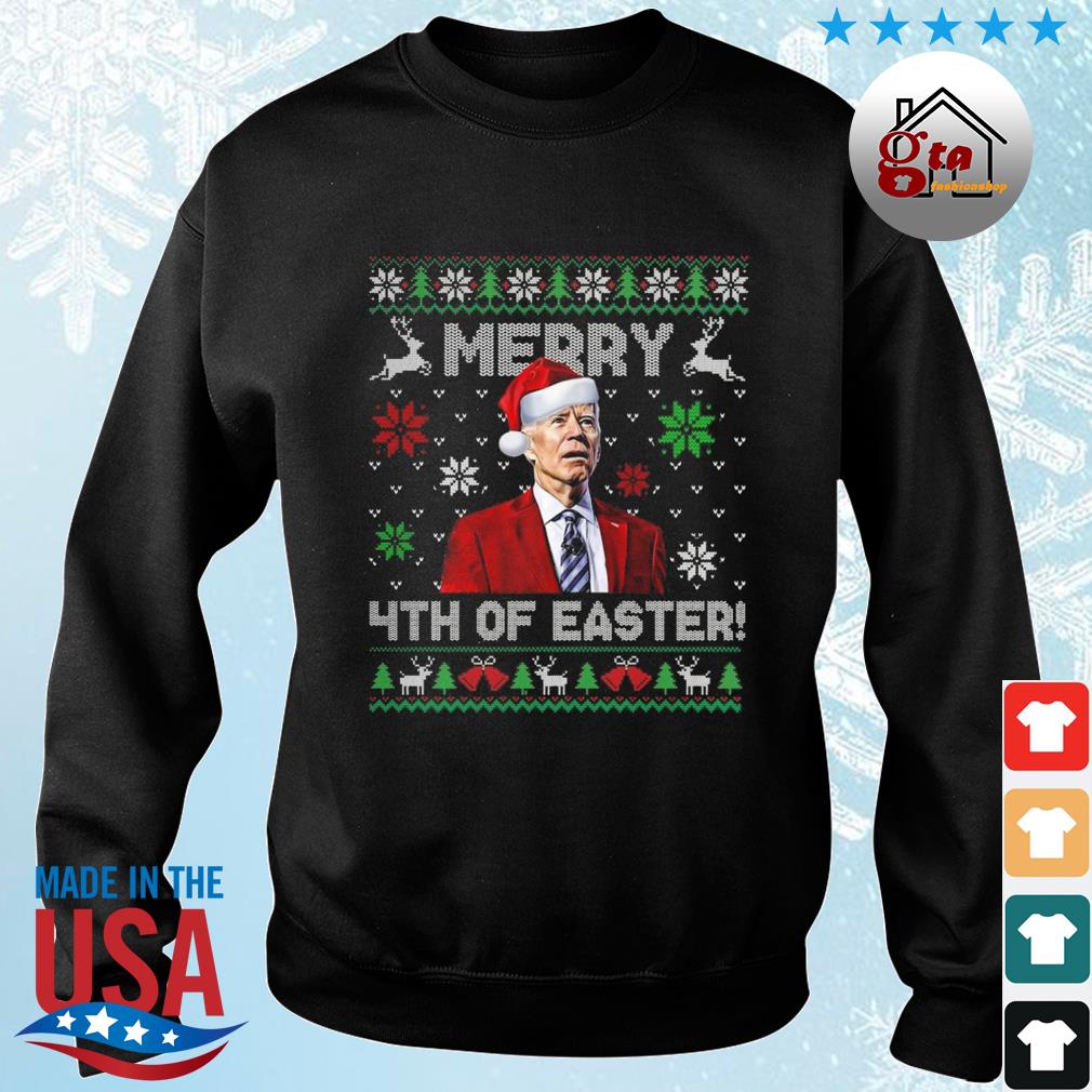 Santa Joe Biden Merry 4th Of Easter Ugly Biden Christmas 2022 Sweater
