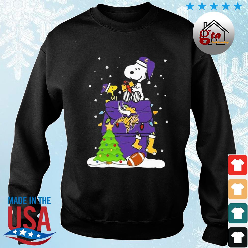 Snoopy And Woodstock Minnesota Vikings Christmas 2022 Sweater
