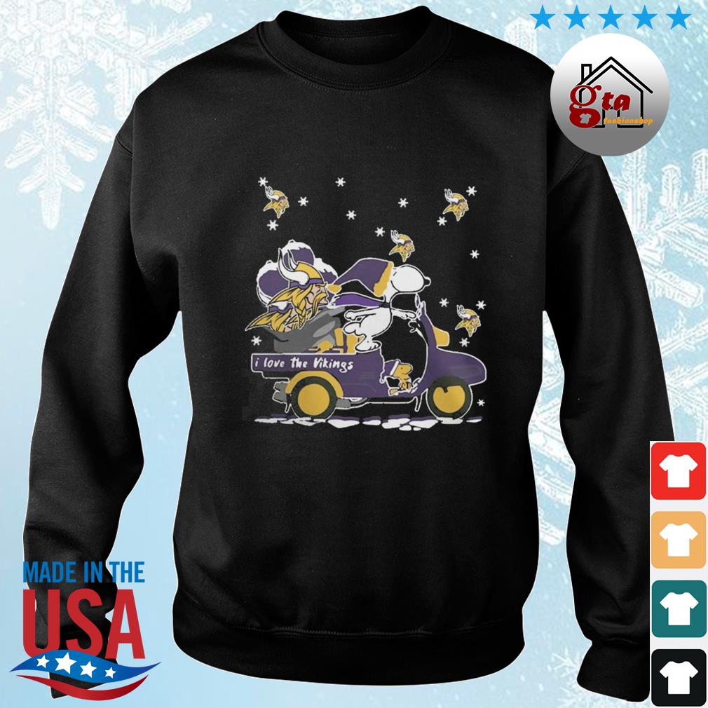 Snoopy I Love The Minnesota Vikings Christmas 2022 Sweater