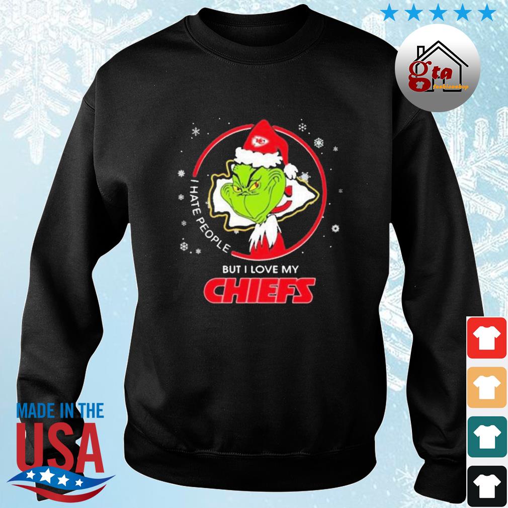 The Grinch I Hate People But I Love My Kansas City Chiefs Christmas 2022 Sweater