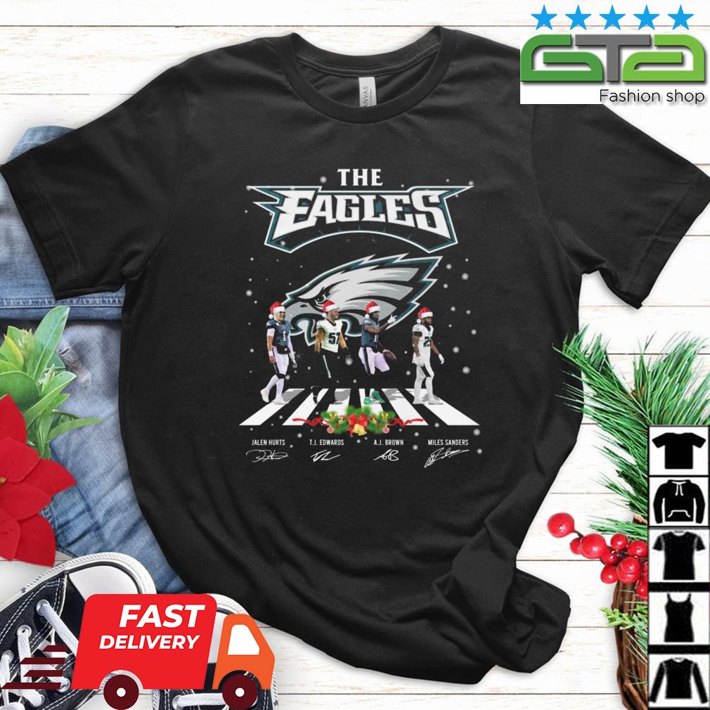 The Philadelphia Eagles Abbey Road 2022 Merry Christmas Signatures sweatshirt