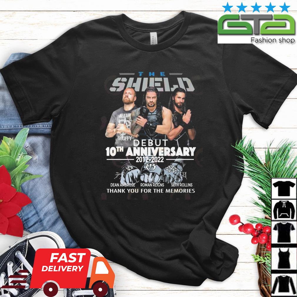 The Shield Debut 10th Anniversary 2012 – 2022 Thank You For The Memories Signatures Shirt
