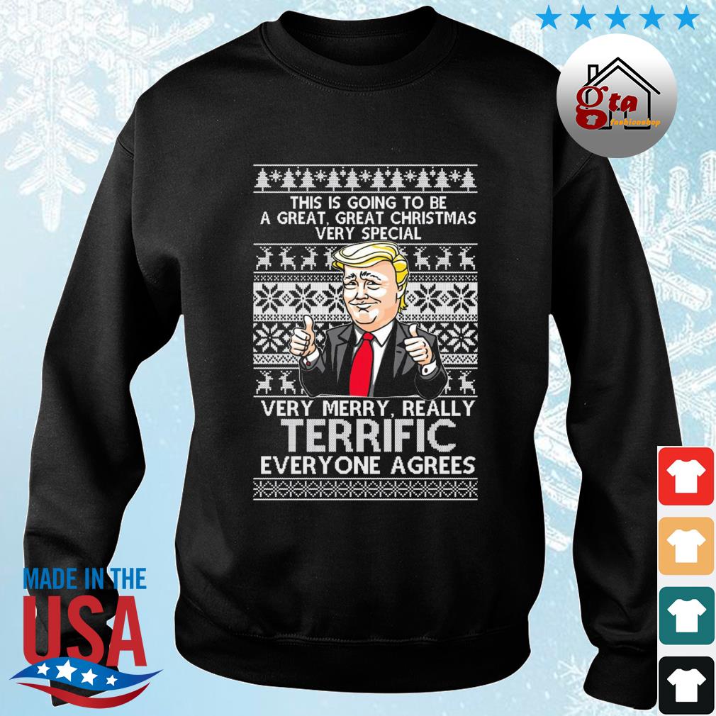 Trump Very Merry Really Terrific Christmas Ugly Christmas 2022 Sweater