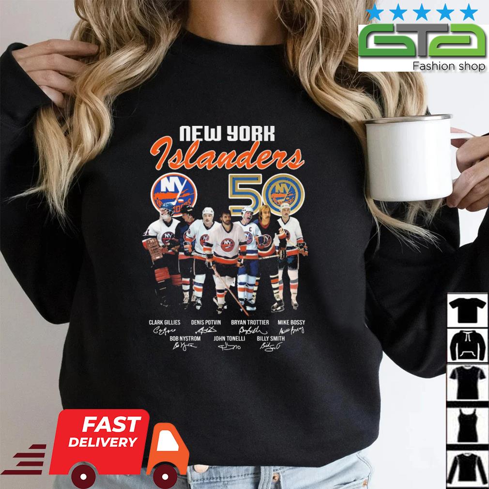 2022 New York Islanders 50 Years Signatures shirt