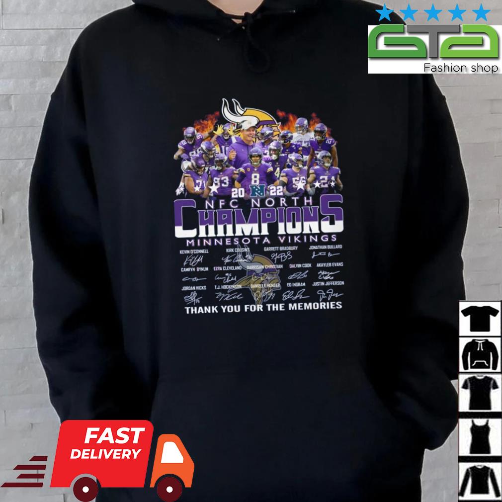 Minnesota Vikings 2022 Nfc North Champions Signatures shirt, hoodie,  sweater, long sleeve and tank top