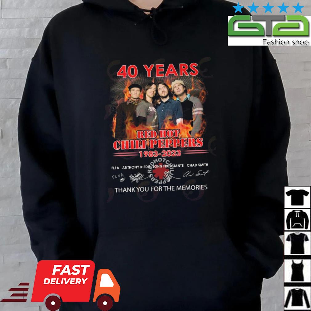 40 Years Red Hot Chili Peppers 1983 – 2023 Thank You For The Memories Signatures Shirt Hoodie