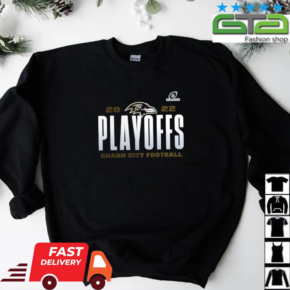 Baltimore ravens 2022 playoffs charm city football shirt, hoodie, sweater,  long sleeve and tank top