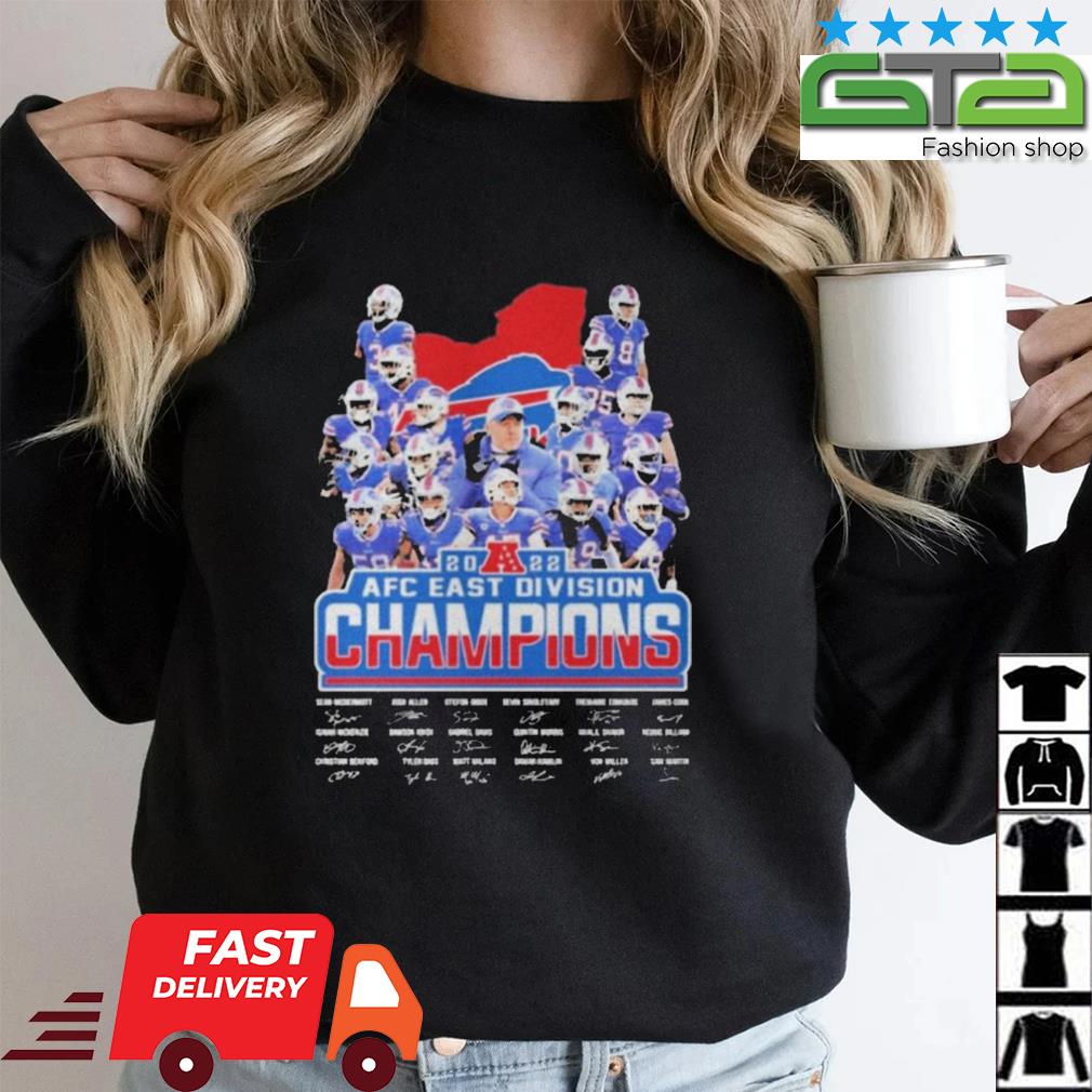 AFC East Division Buffalo Bills Champions 2020 Signatures T-Shirt