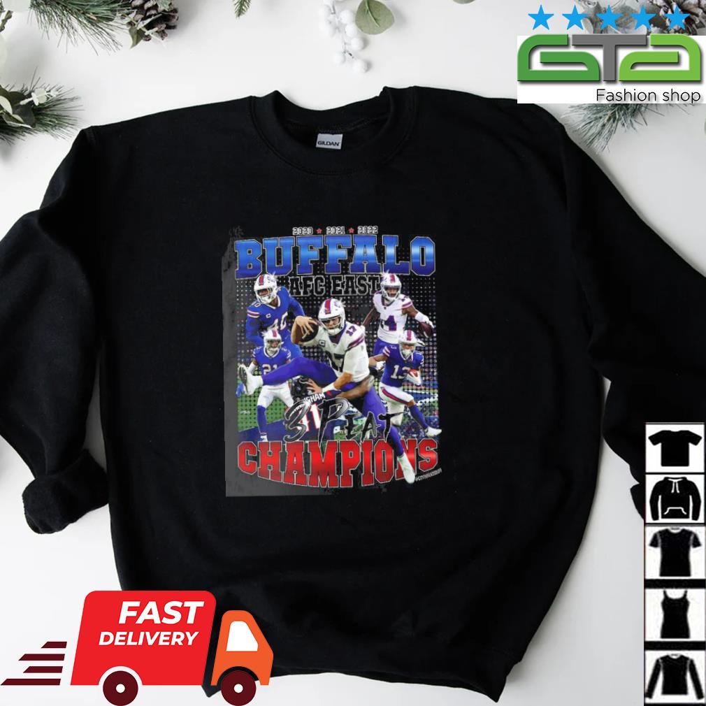 Buffalo Bills AFC East Champions 3 Peat 2020 2021 2022 Shirt, hoodie,  sweater, long sleeve and tank top
