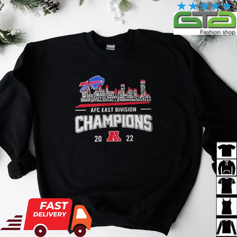 Buffalo Bills Players Names Skyline AFC East Division Champions 2022 T-shirt  - Rosita Deal