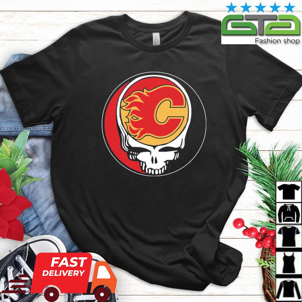 Calgary Flames Grateful Dead Steal Your Face Hockey NHL Shirt