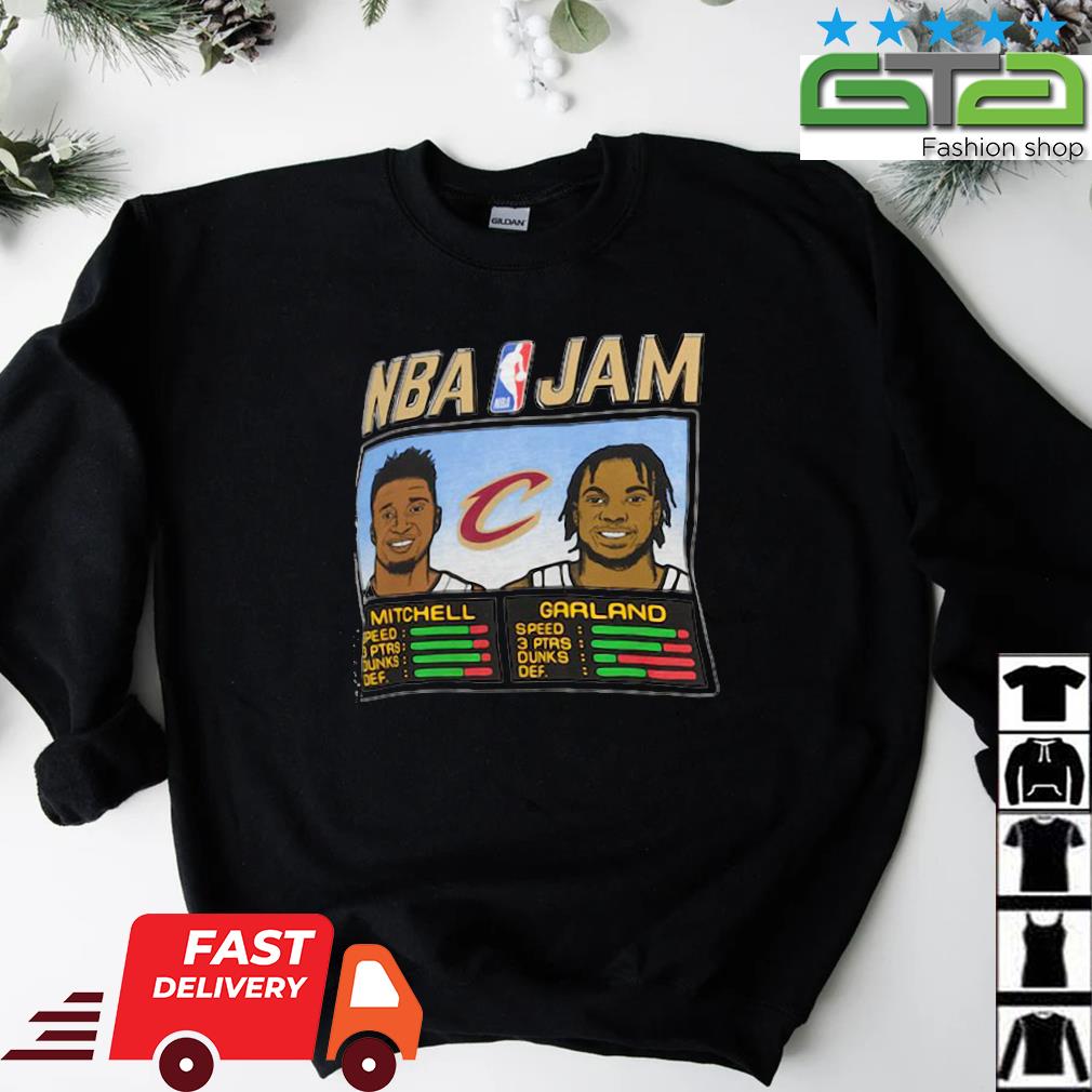 Homage Mitchell x Garland NBA Jam T-Shirt in Gray Size Medium | Cavaliers