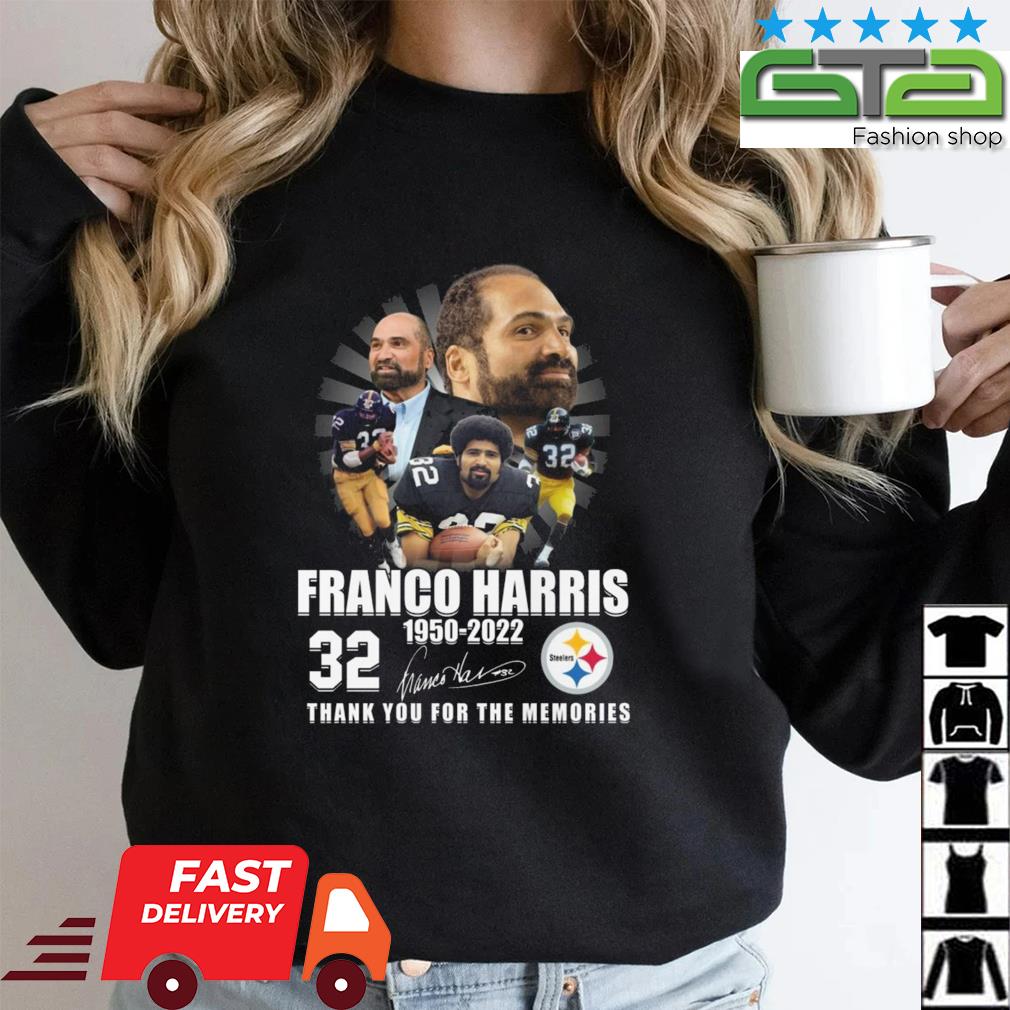 Legend Steelers Franco Harris 1950 2022 Thank You For The Memories  Signature Shirt