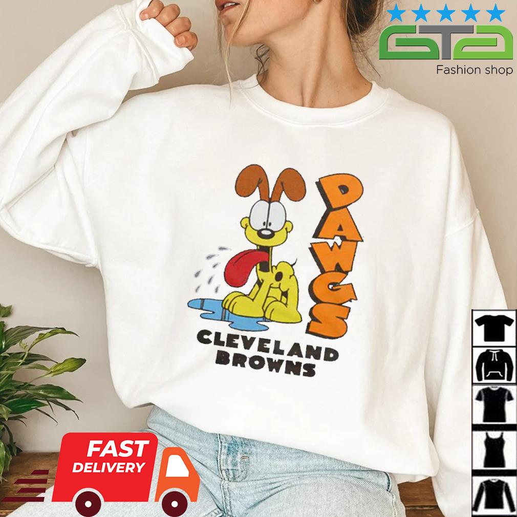 Garfield Odie Dawgs X Cleveland Browns Football NFL Shirt