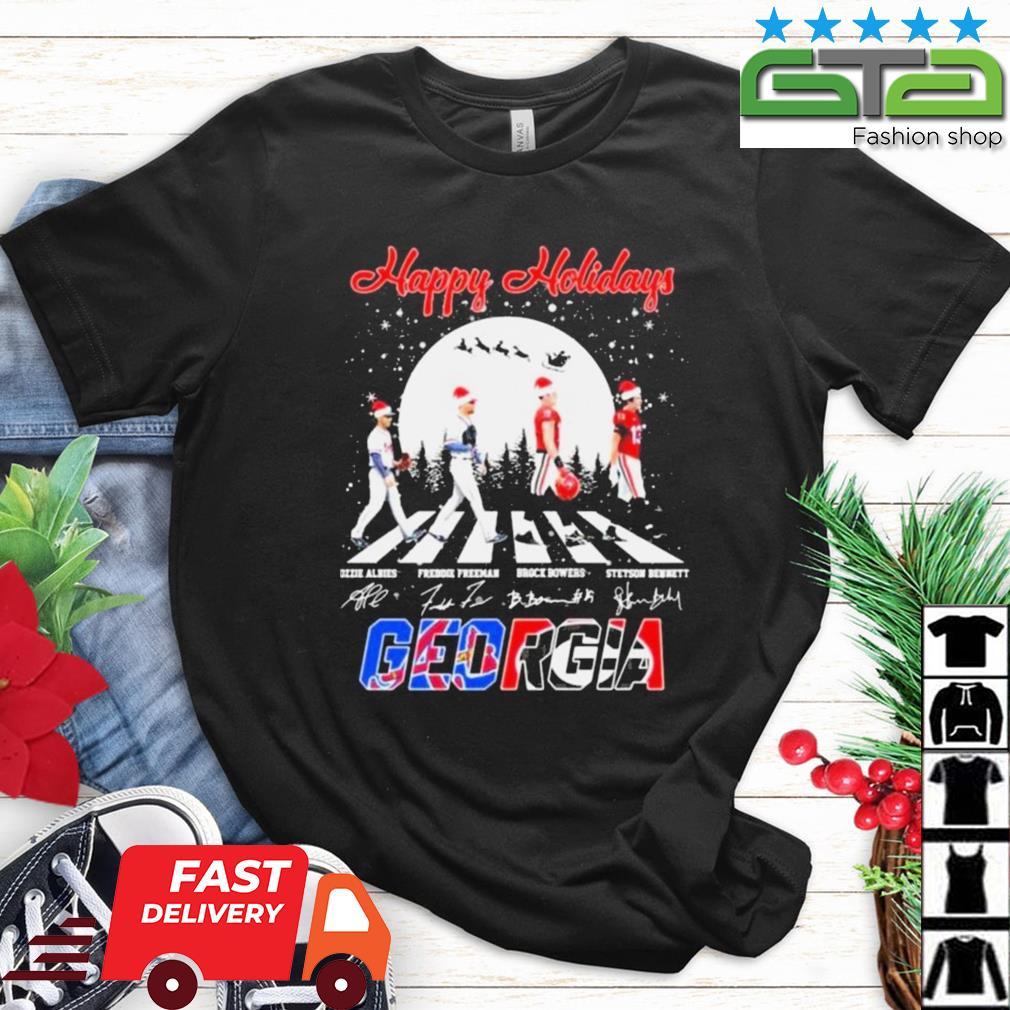 Georgia Sport Albes Freeman Bowers And Bennett Abbey Road Happy Christmas Signatures Sweater