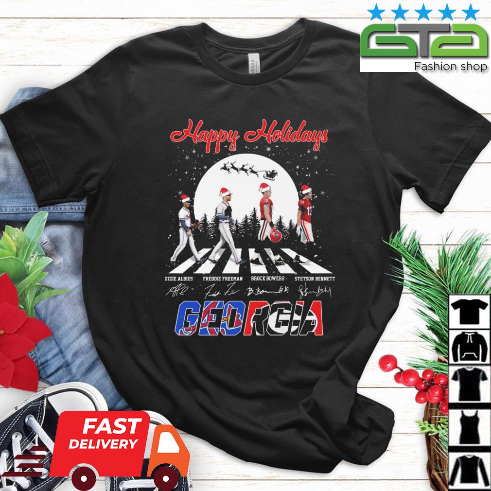 Happy Holidays Georgia Sports Abbey Road Signatures Merry Christmas Sweater