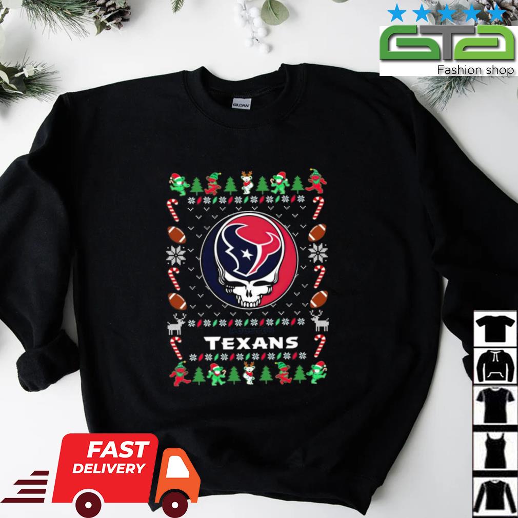 Houston Texans Grateful Dead Ugly Christmas Fleece Sweater - Jomagift