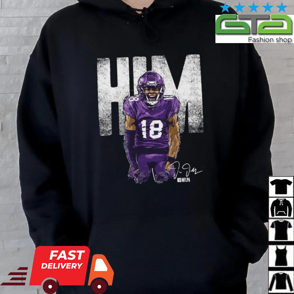 Original Justin Jefferson Minnesota Vikings Him Bold Signature T-shirt, Sweater, Hoodie, And Long Sleeved, Ladies, Tank Top