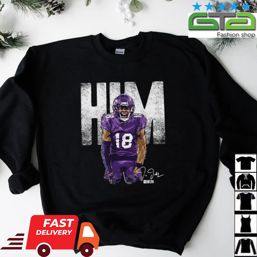 Original Justin Jefferson Minnesota Vikings Him Bold Signature T