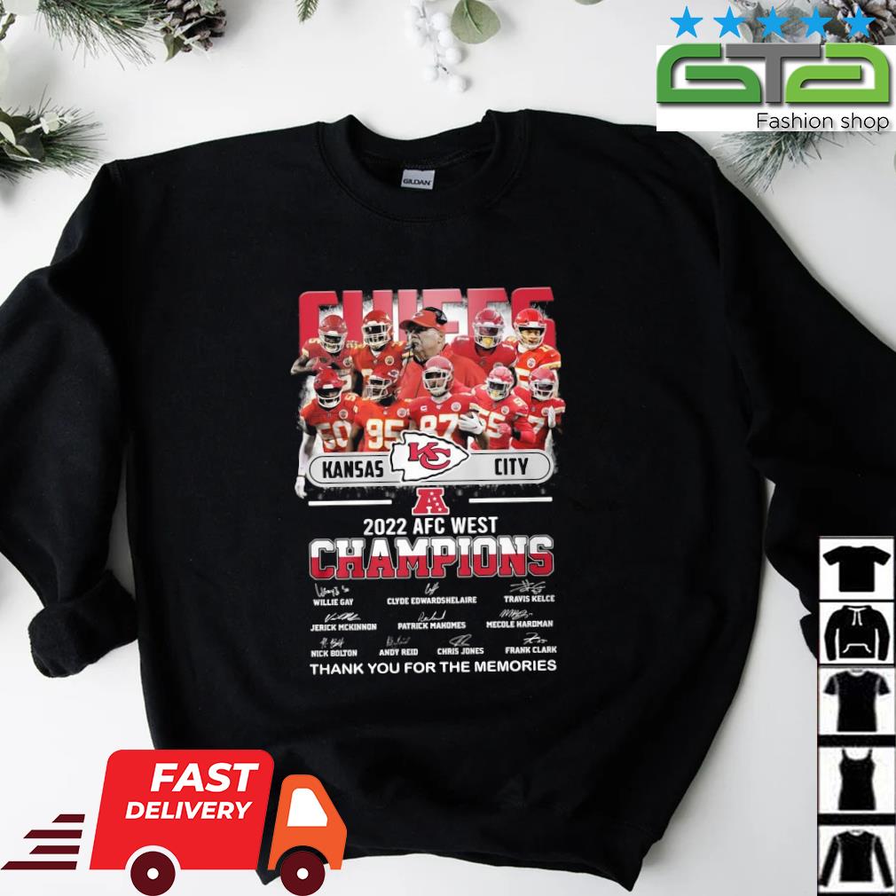 Kansas City Chiefs 2022 AFC West Champions Signatures Players Thank You For  The Memories Shirt, hoodie, sweater, long sleeve and tank top