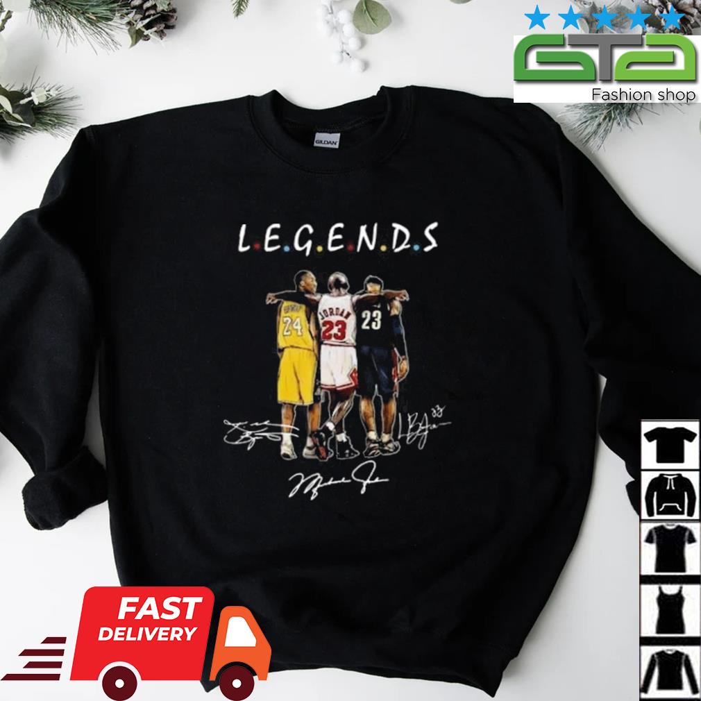 Kobe Bryant Michael Jordan and LeBron James Nike signatures shirt