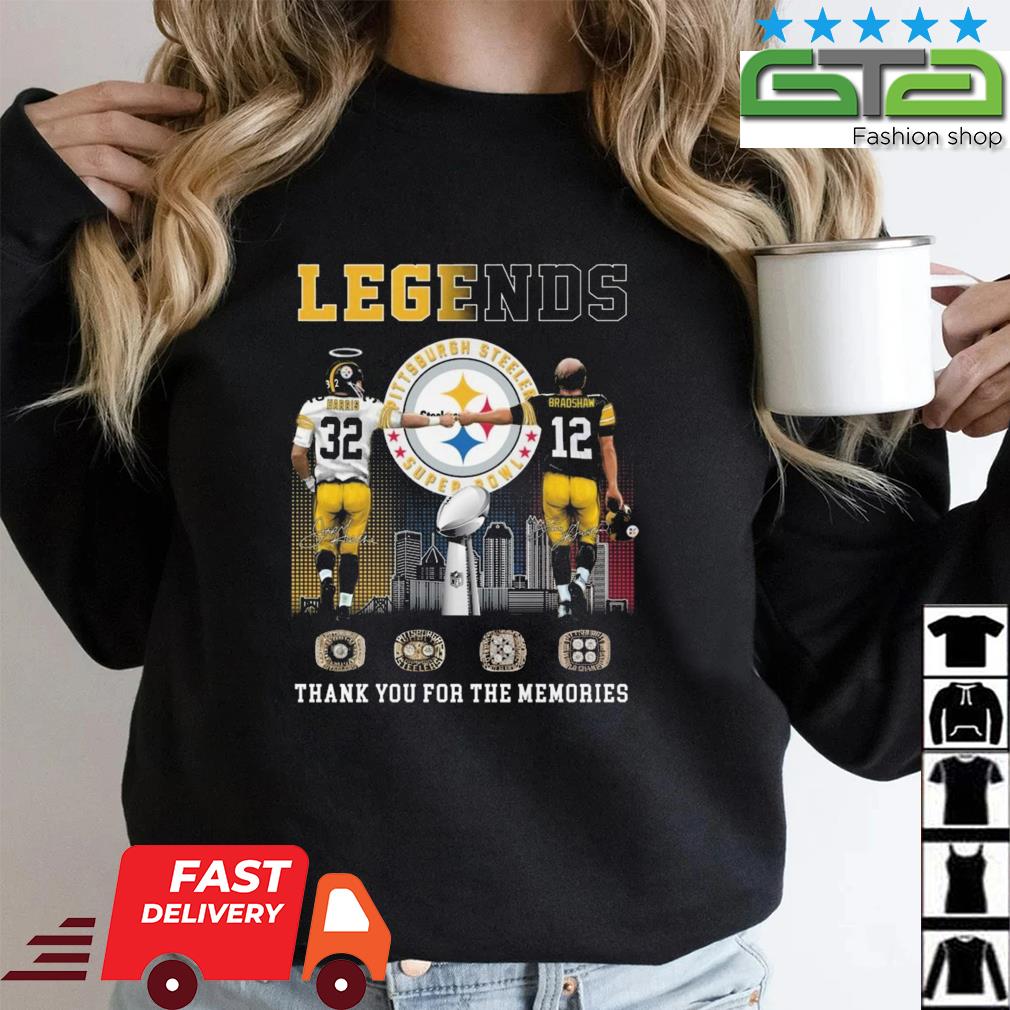 Legends Pittsburgh Steelers Harris And Bradshaw Thank You For The Memories  Unisex Shirt - T-shirts Low Price