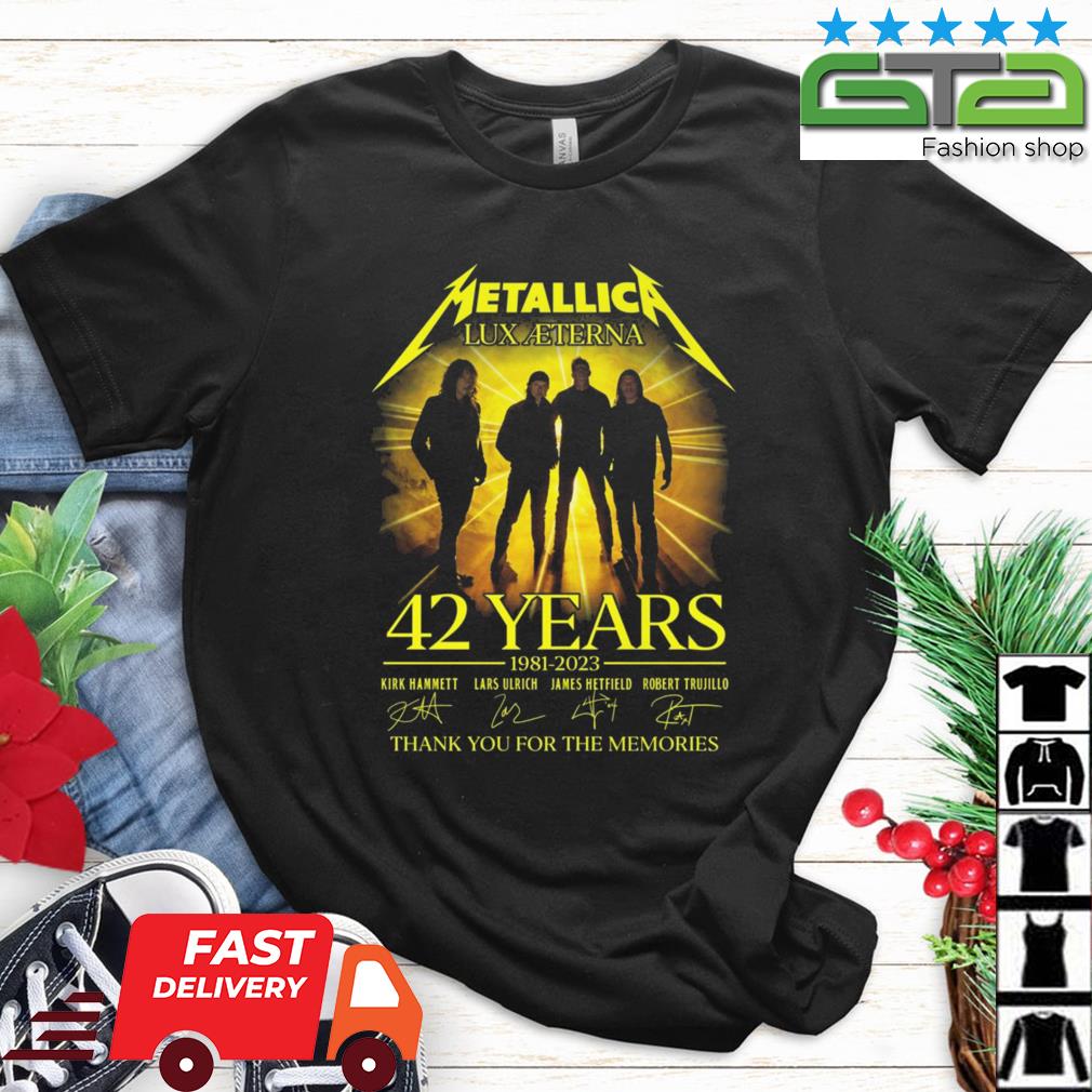 Metallica Lux Aeterna 42 Years 1981-2023 Thank You For The Memories Signatures shirt