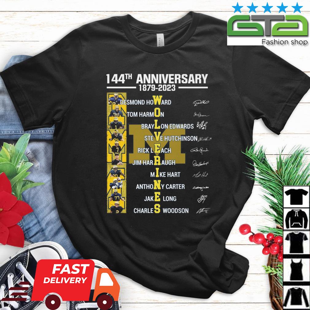 Michigan Wolverines 144th Anniversary 1879-2023 Signatures shirt