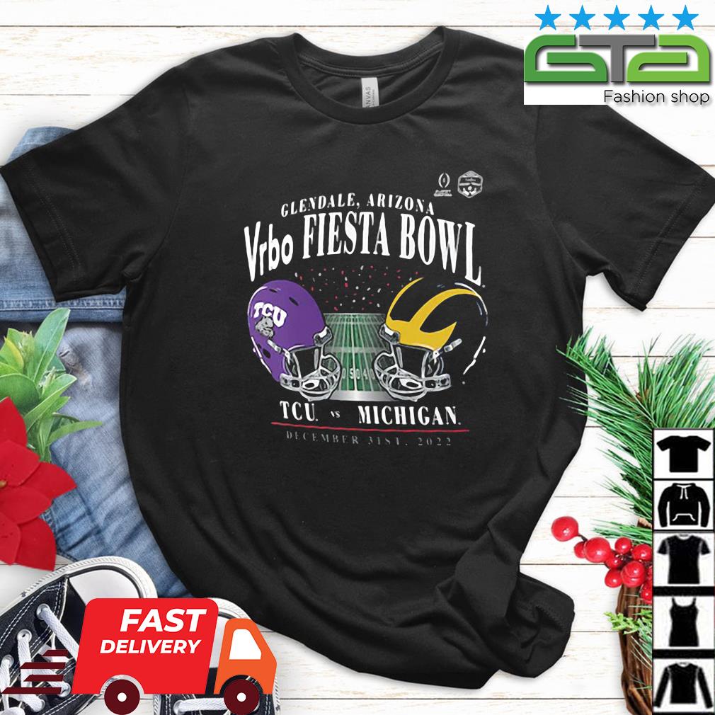 Michigan Wolverines Vs. TCU Horned Frogs College Football Playoff 2022 Fiesta Bowl Matchup Old School Shirt - Copy