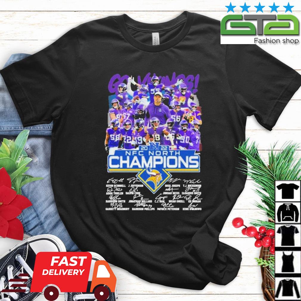 Minnesota Vikings NFC North Champions 2022 Go Vikings Signatures Shirt