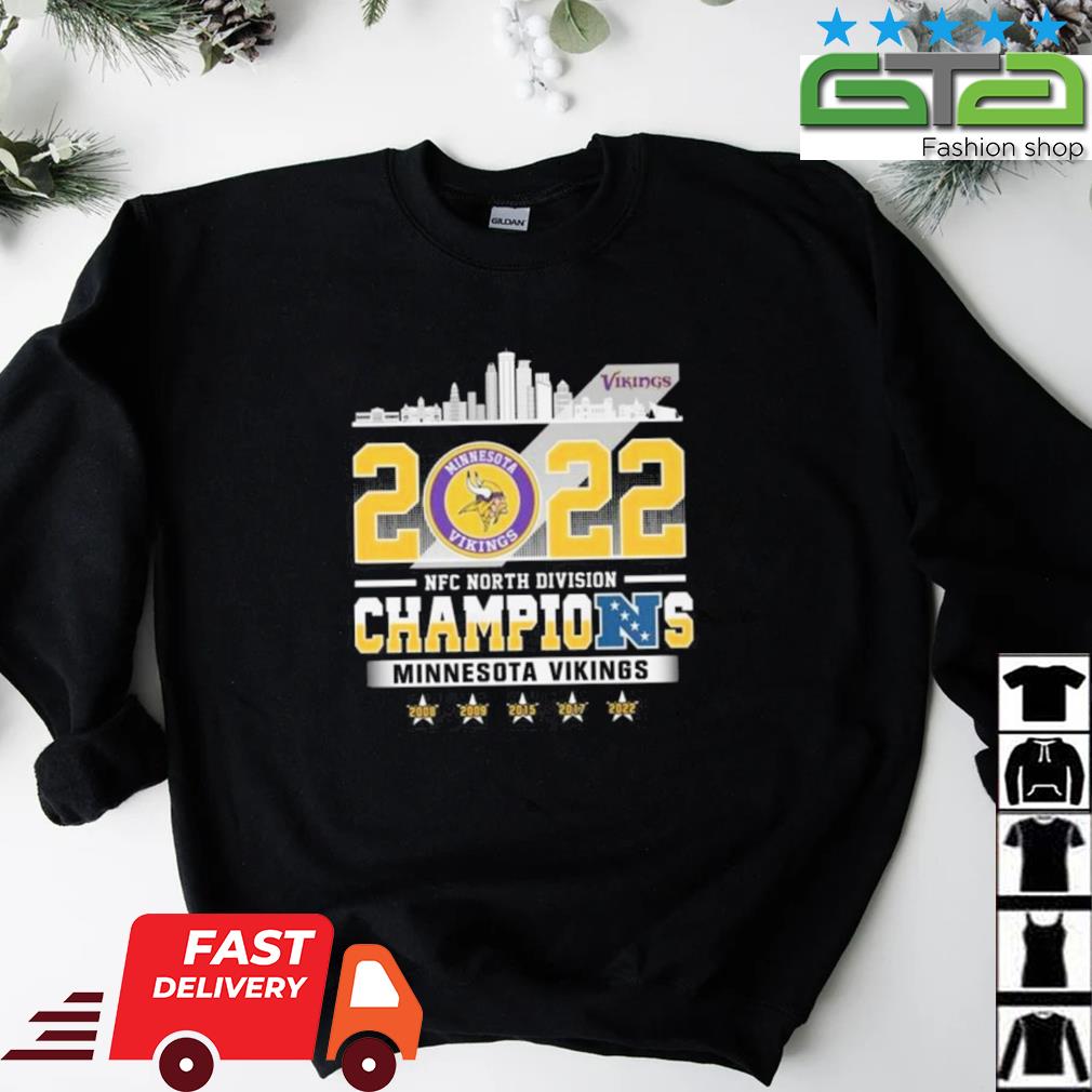 2022 NFC North Division Champions 2008-2022 Minnesota Vikings City shirt,  hoodie, sweater, long sleeve and tank top