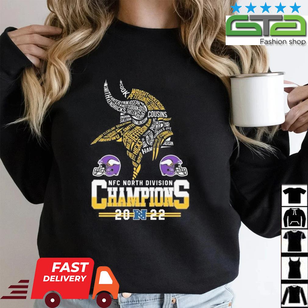 As One Skol Vikings NFC North Champions 2022 Signatures Shirt, hoodie,  sweater, long sleeve and tank top