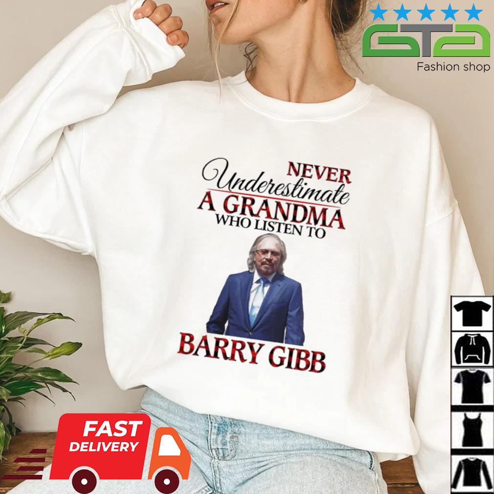 Never Underestimate A Grandma Who Listens To Barry Gibb Buffalo Plaid Shirt