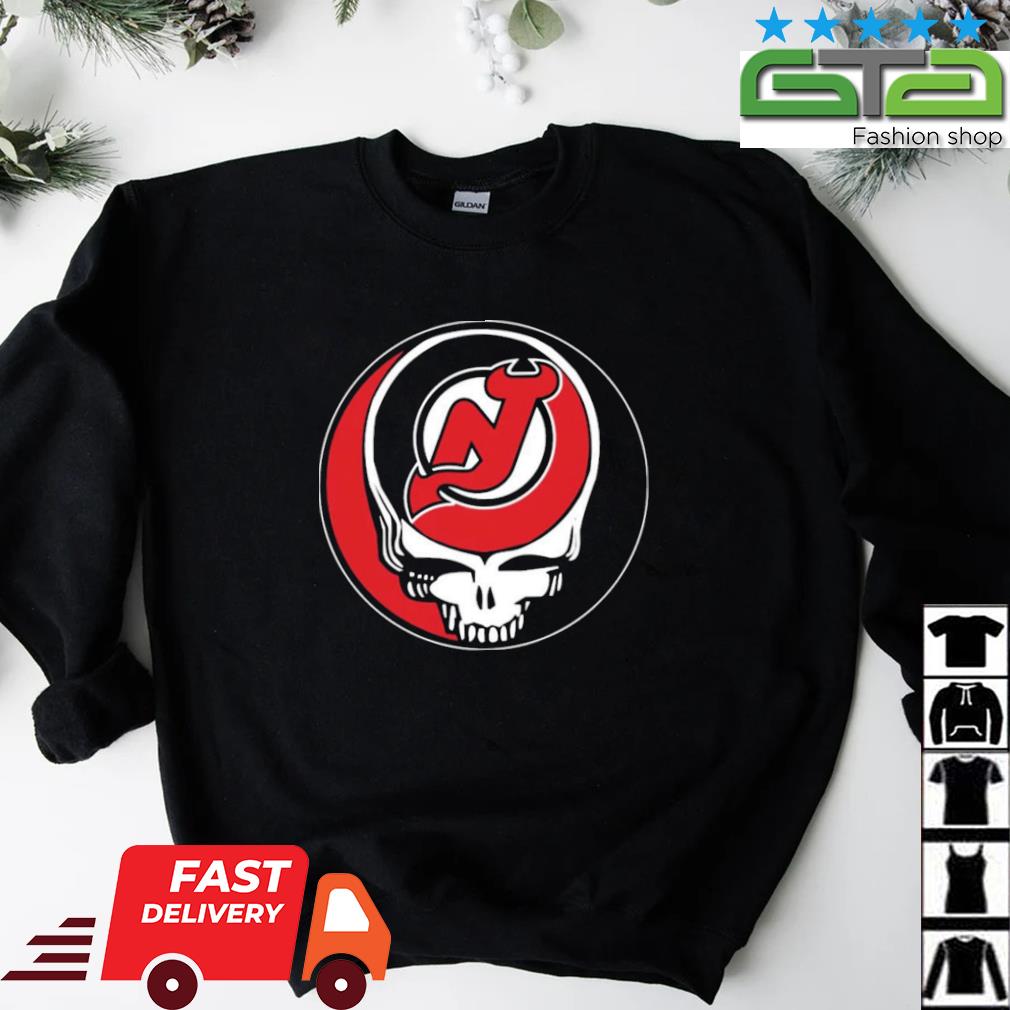 New Jersey Devils Grateful Dead Steal Your Face Hockey Nhl Shirt
