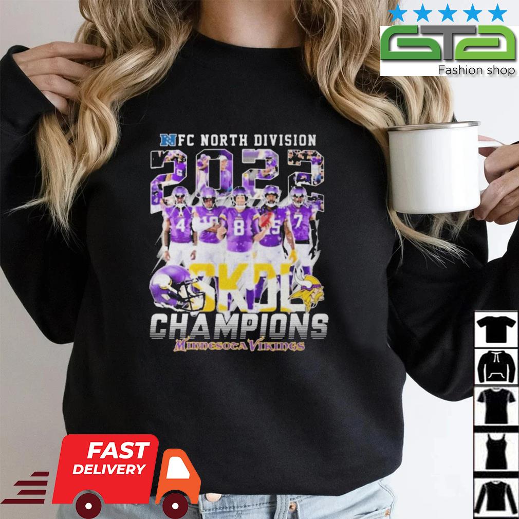 Minnesota Vikings 2022 NFC North Division Champions Signatures Shirt,  hoodie, sweater, long sleeve and tank top