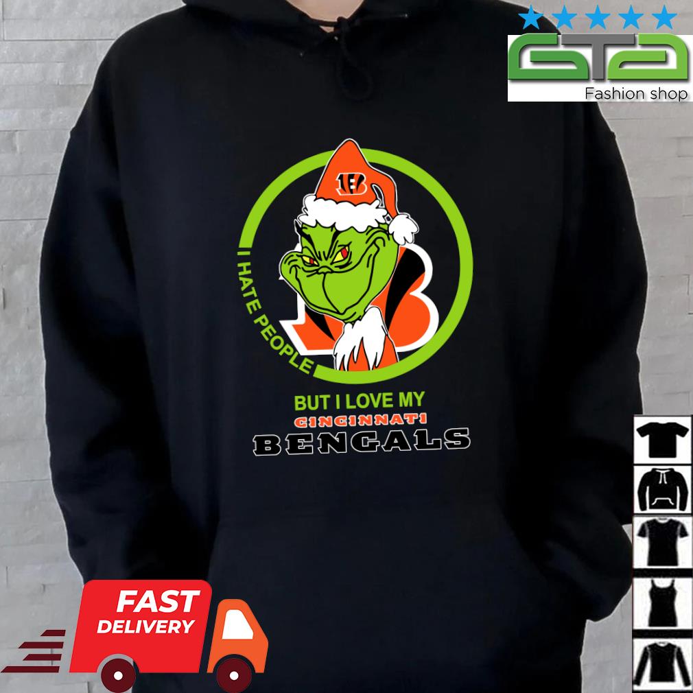 Cincinnati Bengals NFL Christmas Grinch I Hate People But I Love My  Favorite Football Team Sweater, hoodie, sweater, long sleeve and tank top