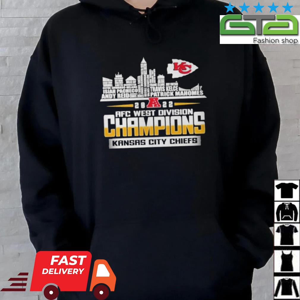 Kansas City Chiefs Player Name Skyline Afc West Division Champions 2022  shirt, hoodie, sweater and long sleeve