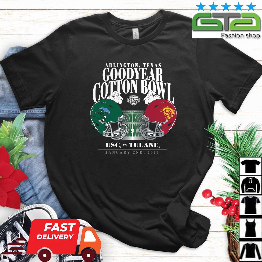 Official USC Trojans Vs. Tulane Green Wave 2023 Cotton Bowl Matchup Old School Shirt
