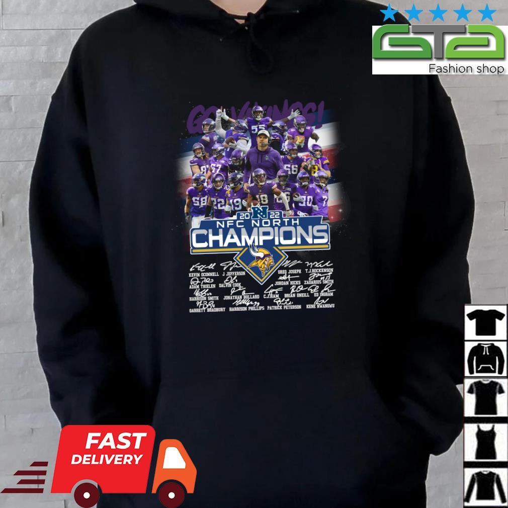 Minnesota Vikings 2022 Nfc North Champions Signatures Shirt, hoodie,  sweater, long sleeve and tank top