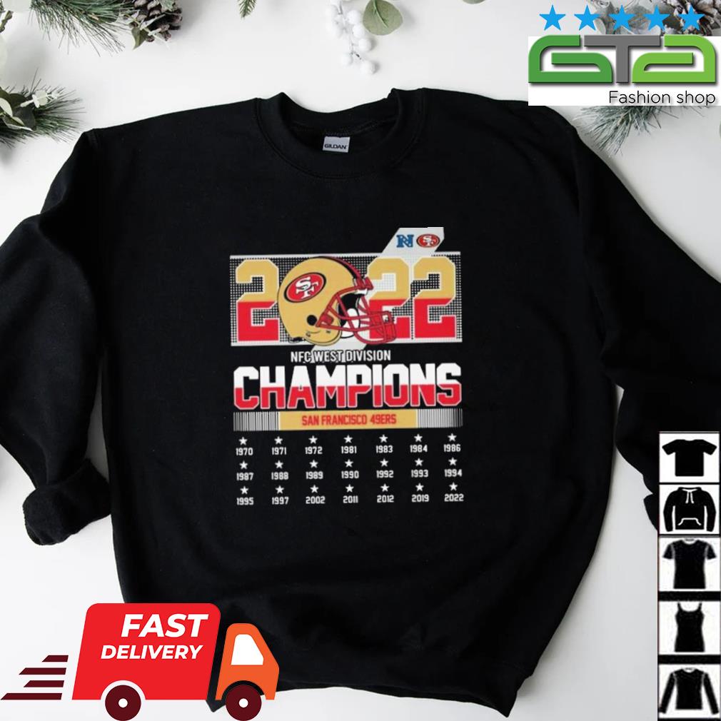 San Francisco 49ers Team Football 2022 NFC West Champions 1970-2022  Signatures shirt, hoodie, sweater, long sleeve and tank top