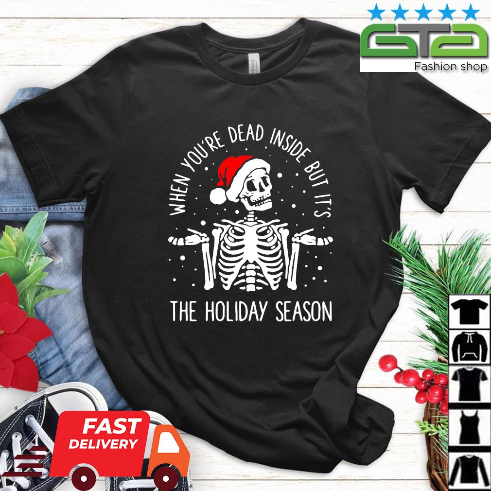 Santa Skeleton when you're dead inside but it's the holiday season Christmas sweater