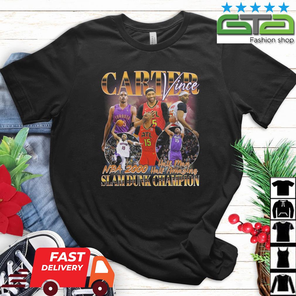 Vince Carter NBA 2000 Half Man Half Amazing Slam Dunk Champion Shirt